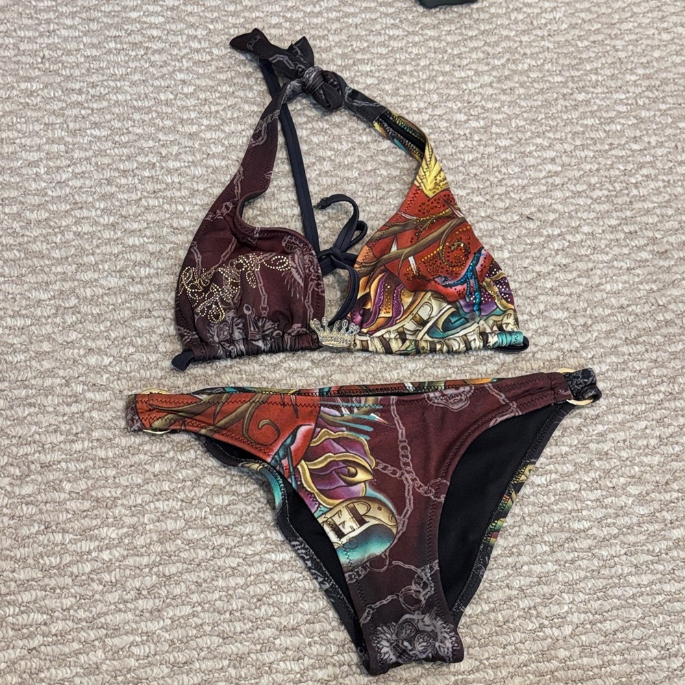 Christian Audigier Y2K Bikini Set